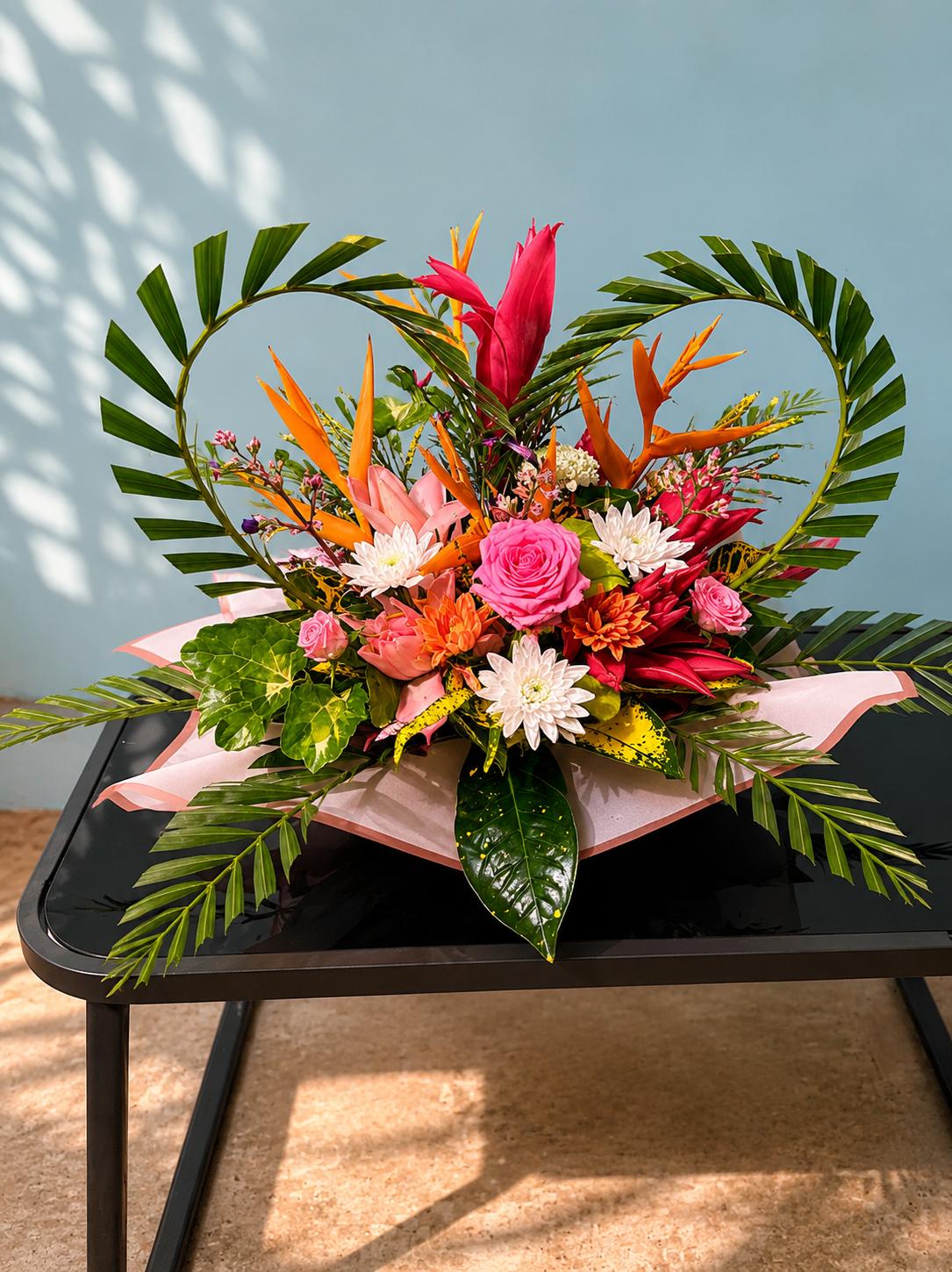 Mtsaha wa Raha — bouquet de fleurs exotiques créé à Mayotte par Foulera.yt