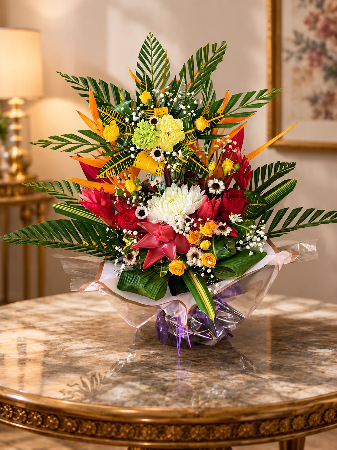 Splendeur Tropicale de Mayotte — bouquet de fleurs exotiques créé à Mayotte par Foulera.yt