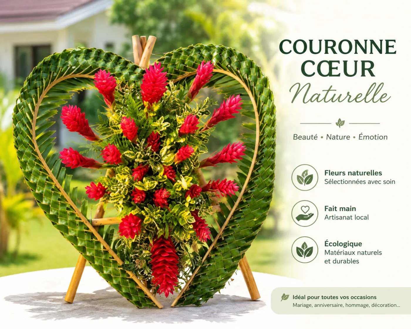 Banga Manzaraka — bouquet de fleurs exotiques créé à Mayotte par Foulera.yt