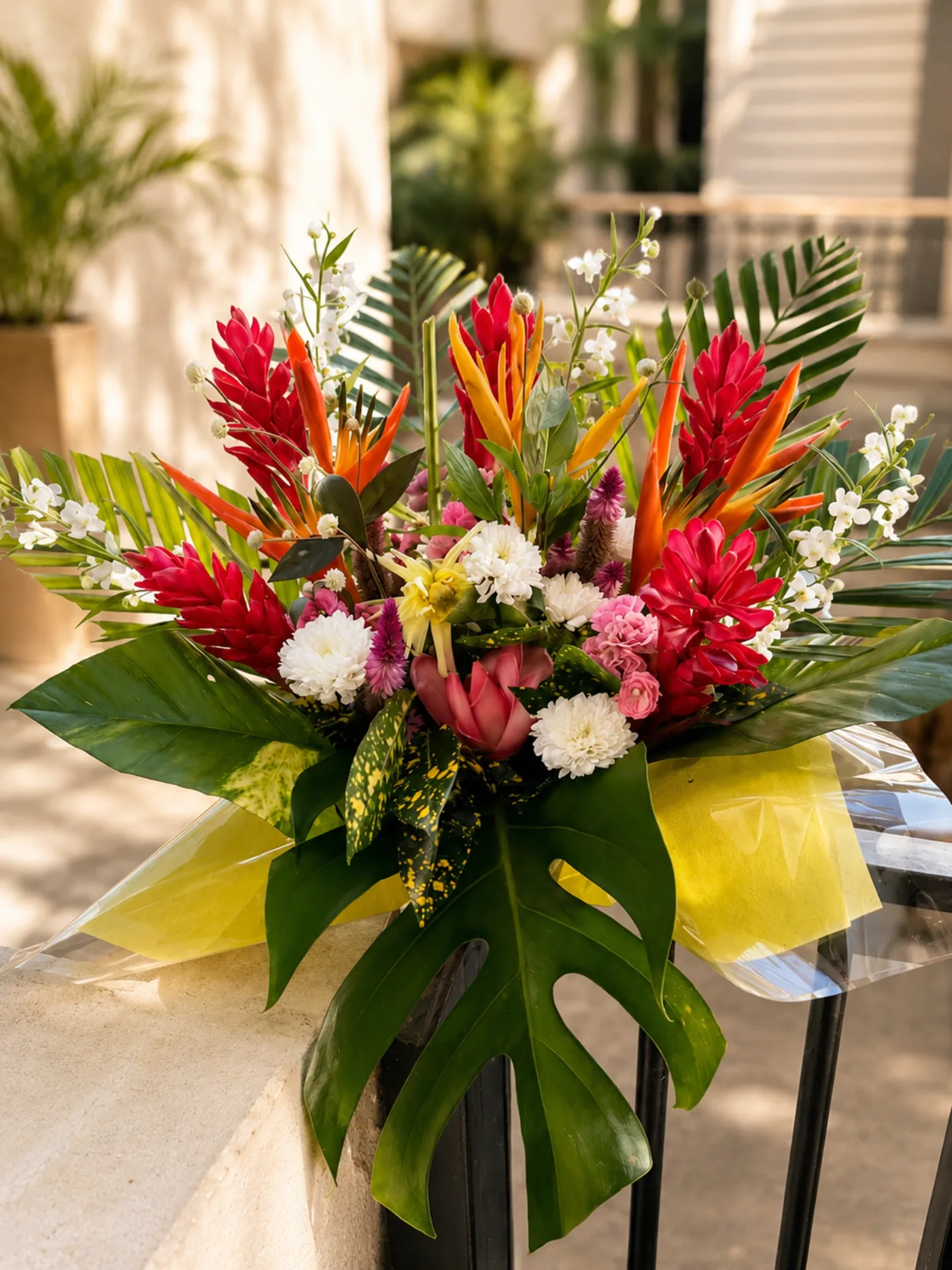 Shungu Tropical — bouquet de fleurs exotiques créé à Mayotte par Foulera.yt